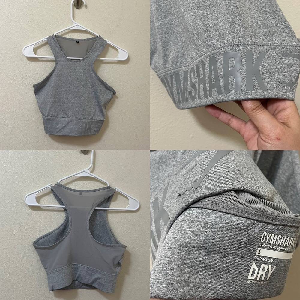 Gymshark Gray Racerback Crop Top
